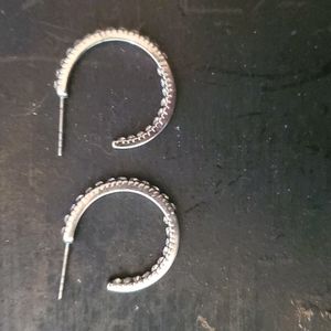 Stainless steel silver hoop earrings